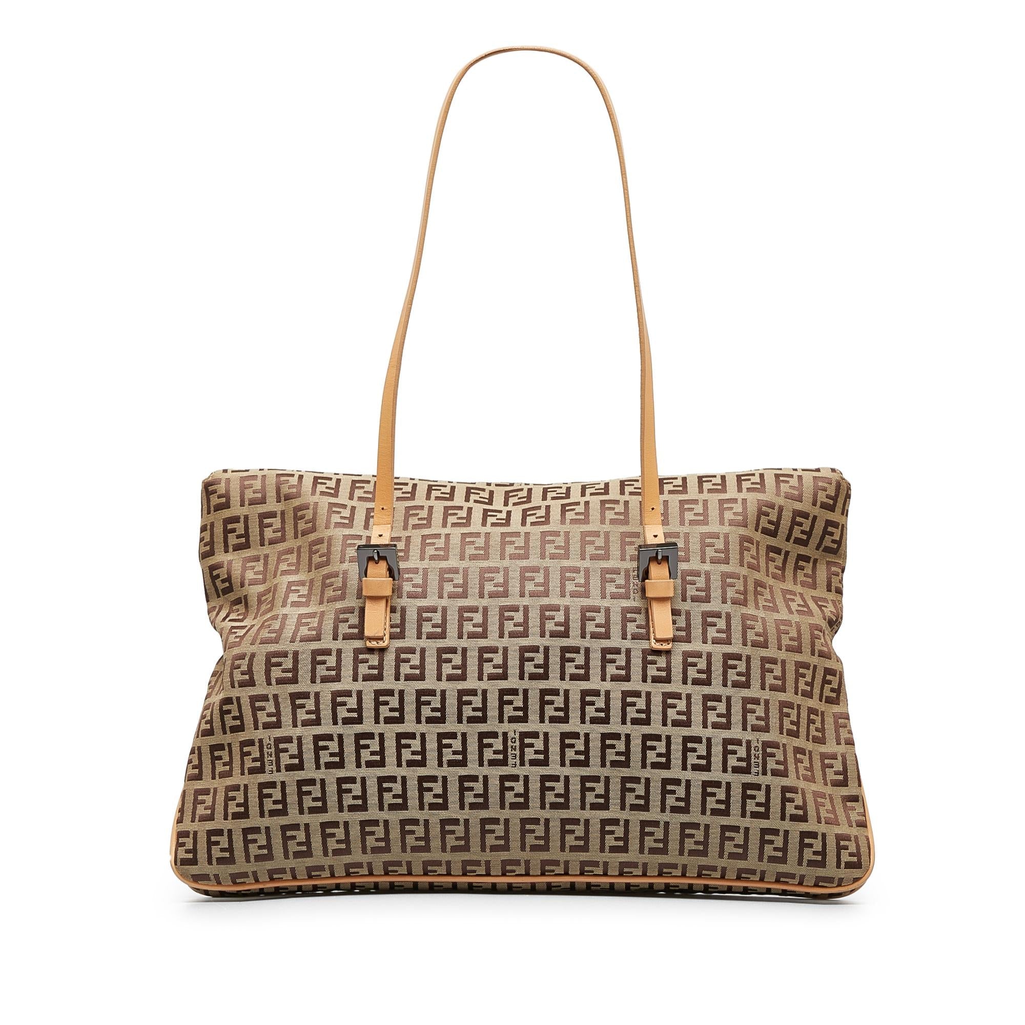Fendi Zucchino Double Flap Tote (SHG-wgkC7B)