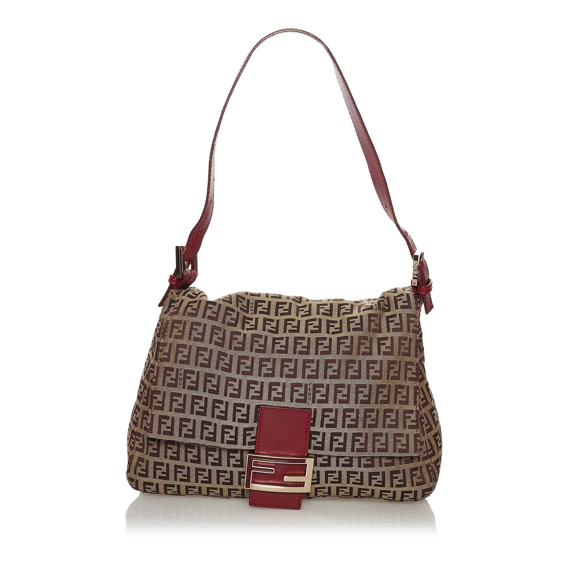 Fendi Zucchino Mamma Forever Canvas Shoulder Bag (SHG-33285)