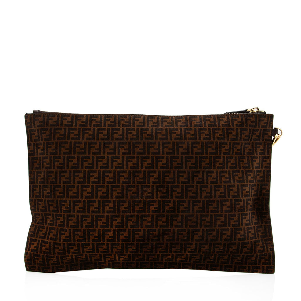Fendi Zucchino Suede Large Flat Pouch (SHF-79WgbJ)