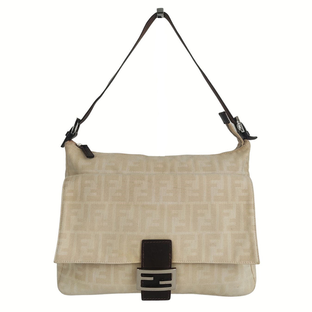 Fendi Fendi Mamma shoulder bag in beige monogram canvas - '10s