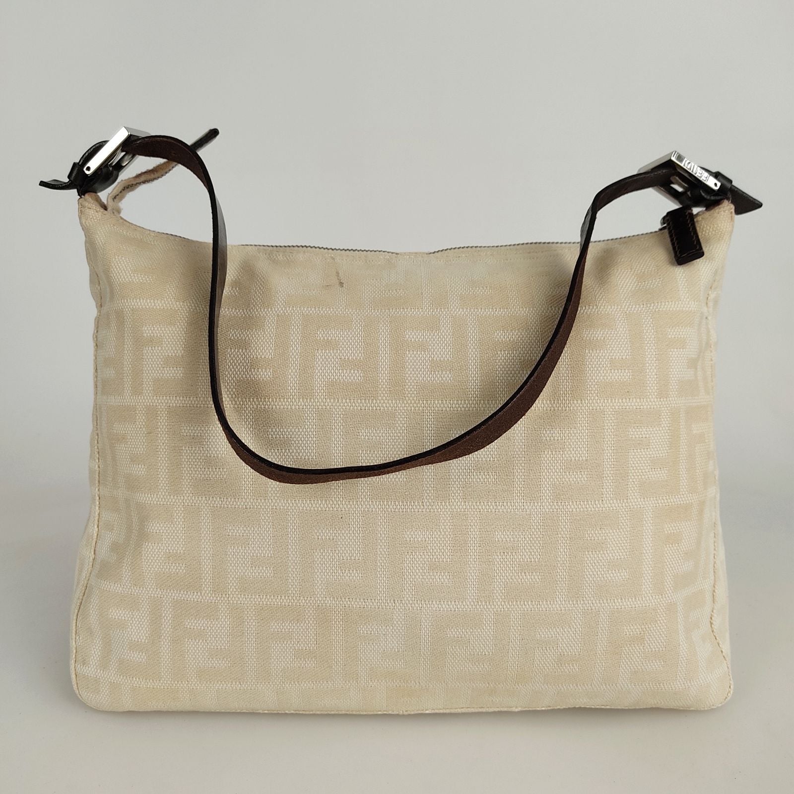 Fendi Fendi Mamma shoulder bag in beige monogram canvas - '10s