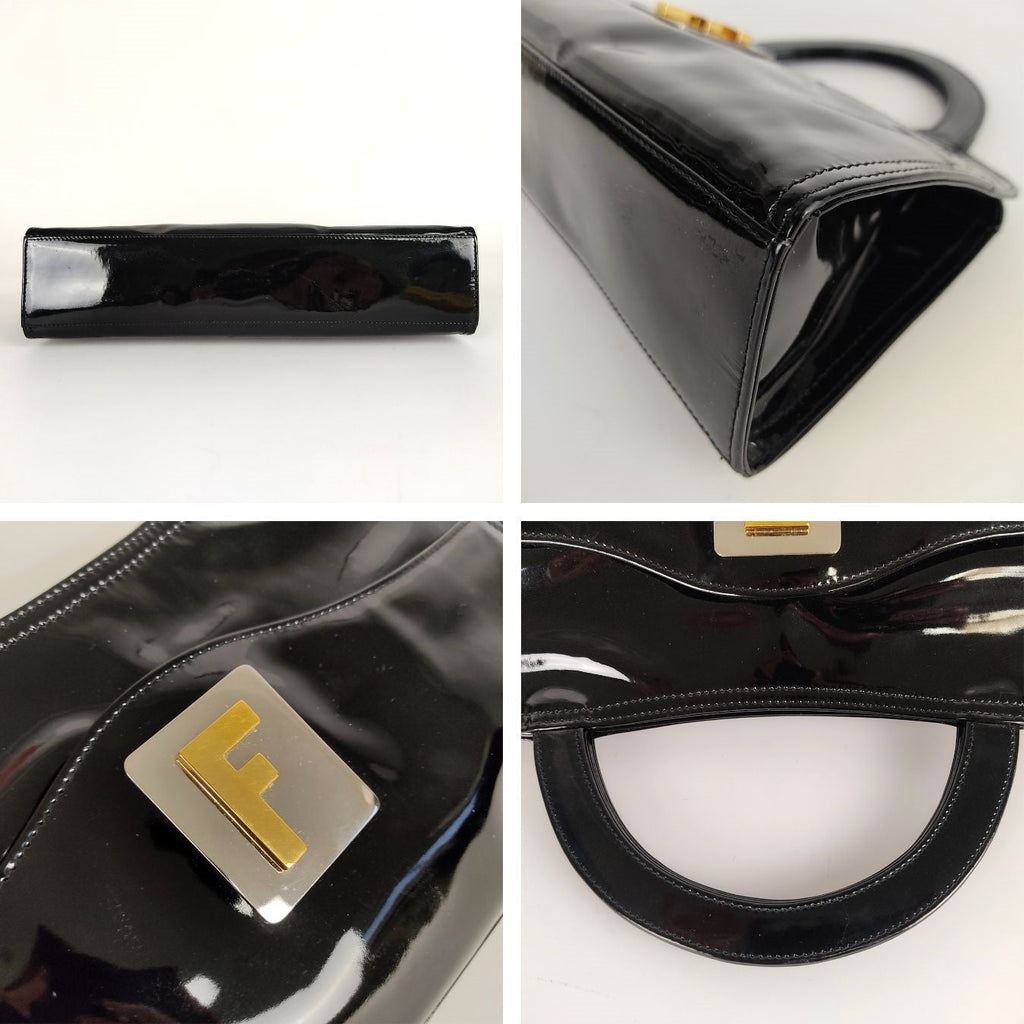 Fendi Fendi vintage handbag in black patent leather - '10s