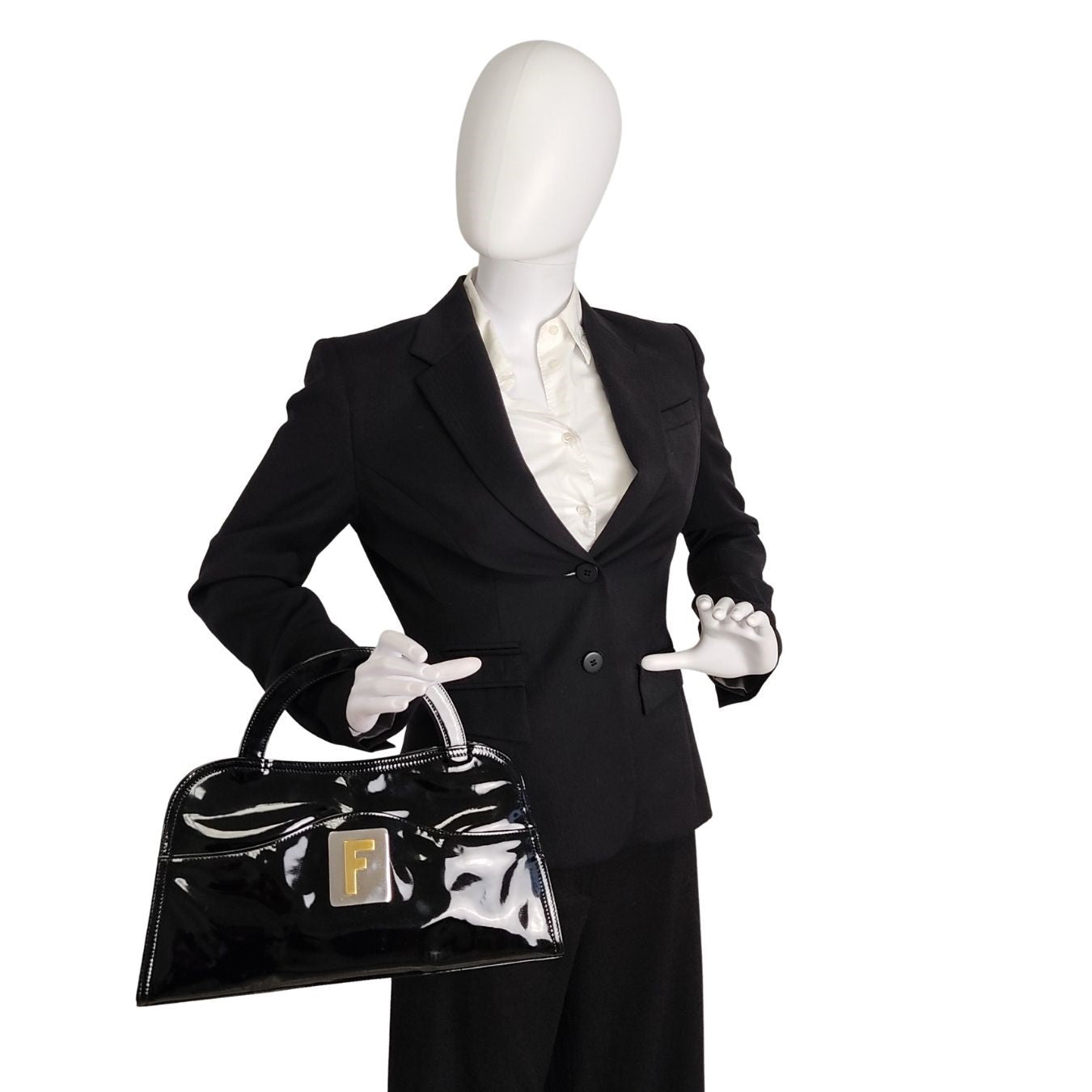 Fendi Fendi vintage handbag in black patent leather - '10s