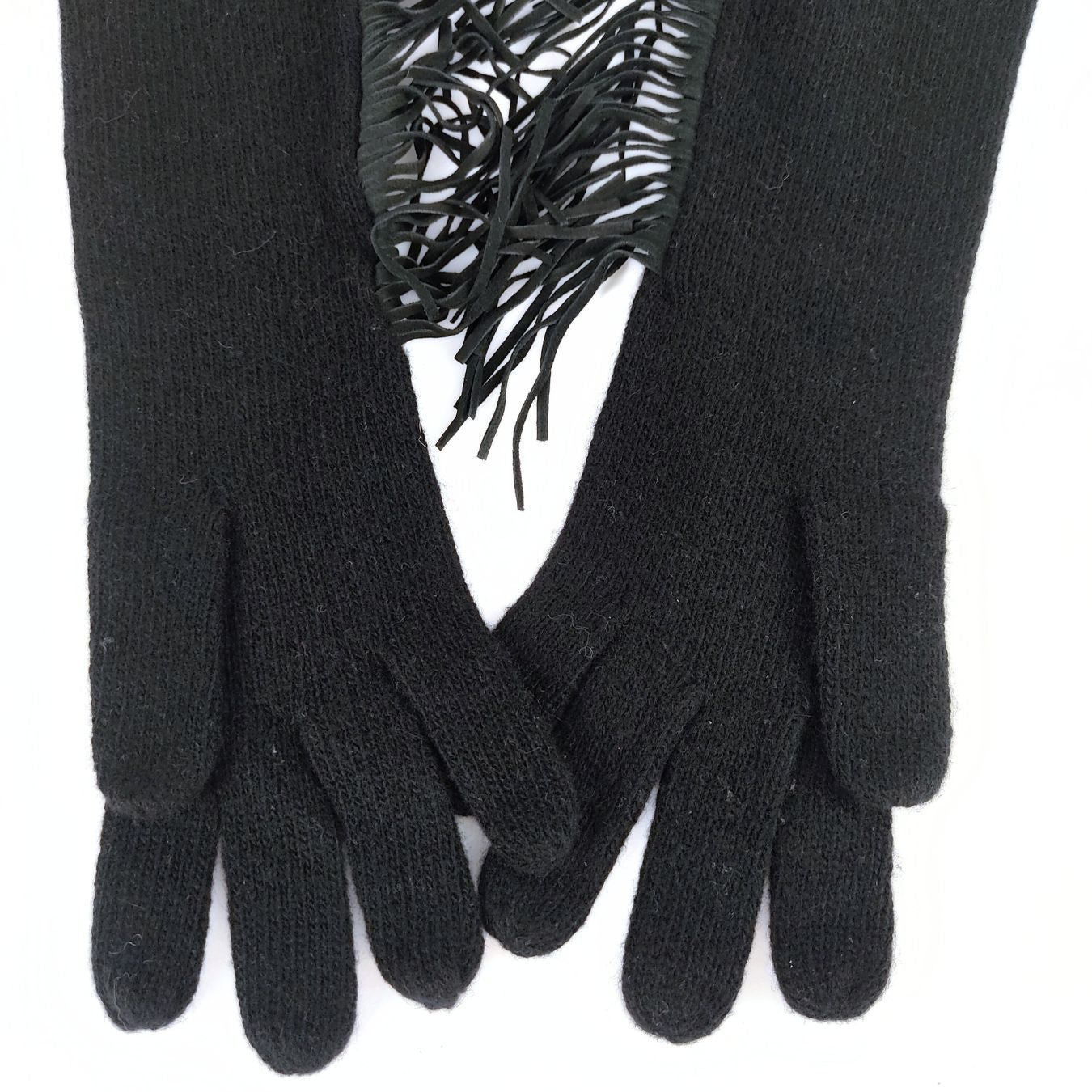 Fendi Fendi cashmere and leather long gloves - '10s