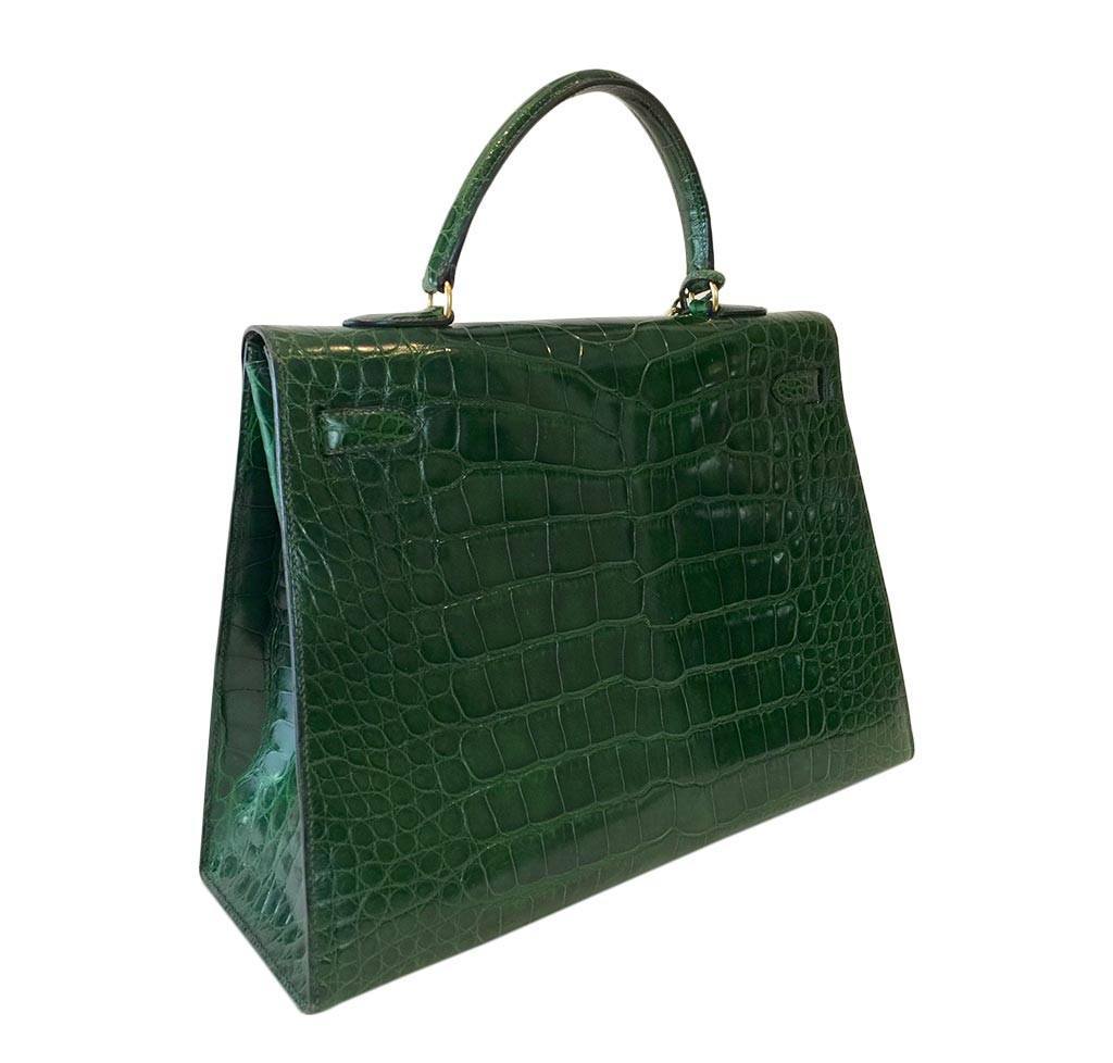 Hermès Kelly Sellier 35 Vert Emerald Bag