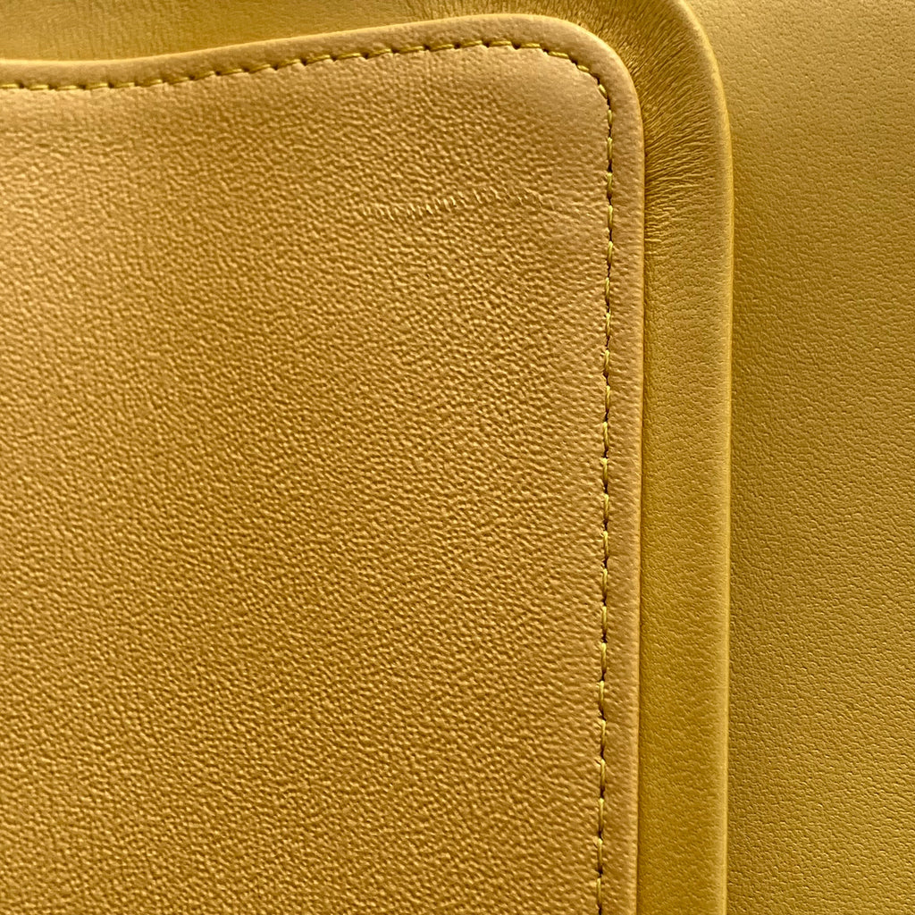 Chanel 2015-2016 Yellow Lambskin Medium Classic Double Flap Shoulder Bag