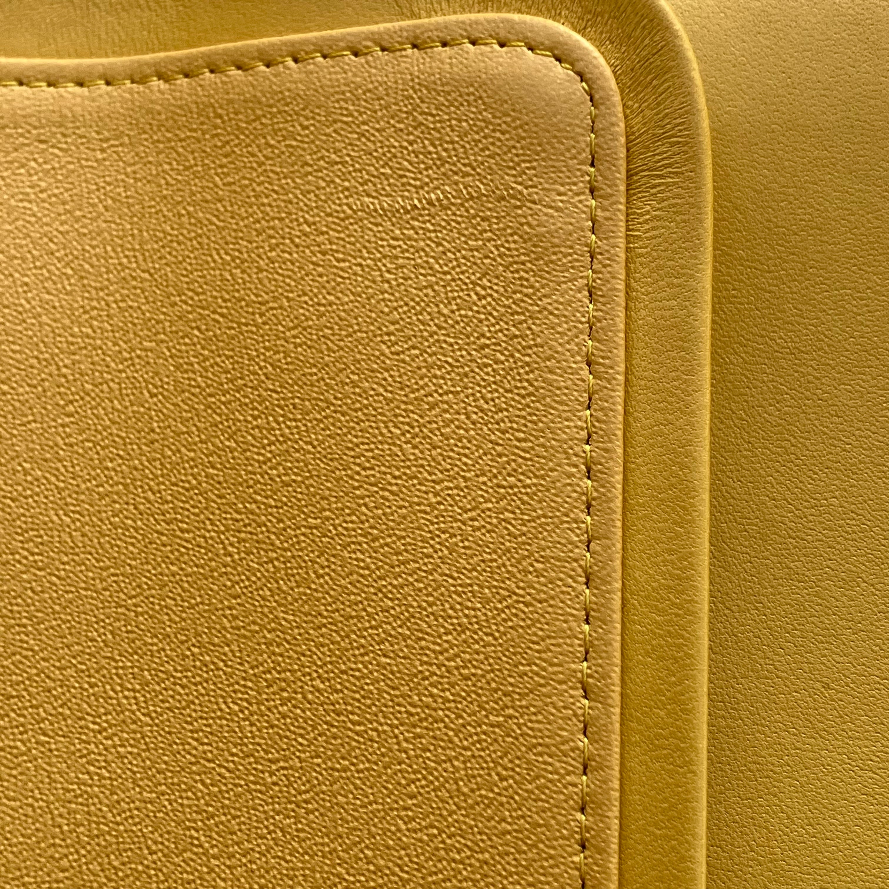 Chanel 2015-2016 Yellow Lambskin Medium Classic Double Flap Shoulder Bag