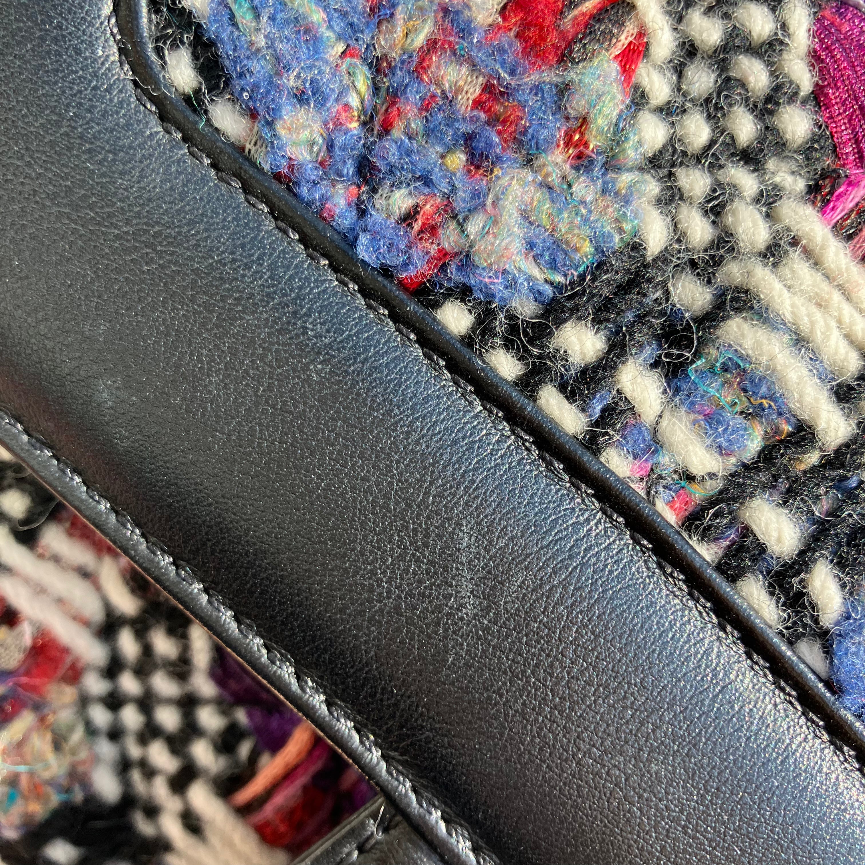 Chanel 2017 Black Tweed Lambskin Coco Corset Flap Bag Shoulder Bag