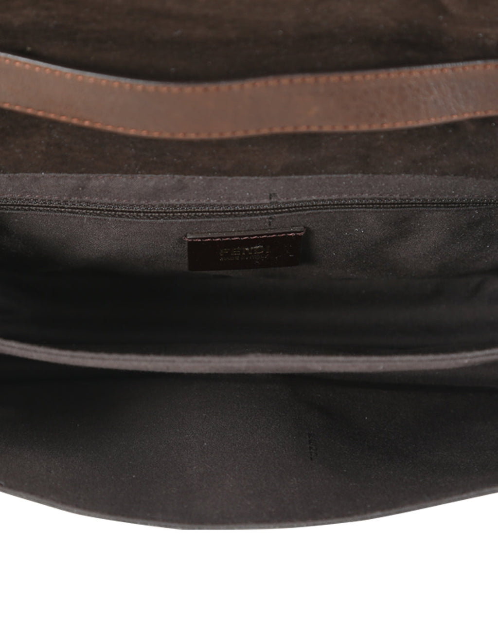 FENDI Brown Leather and Animal Print Pony Hair Crossbody Bag