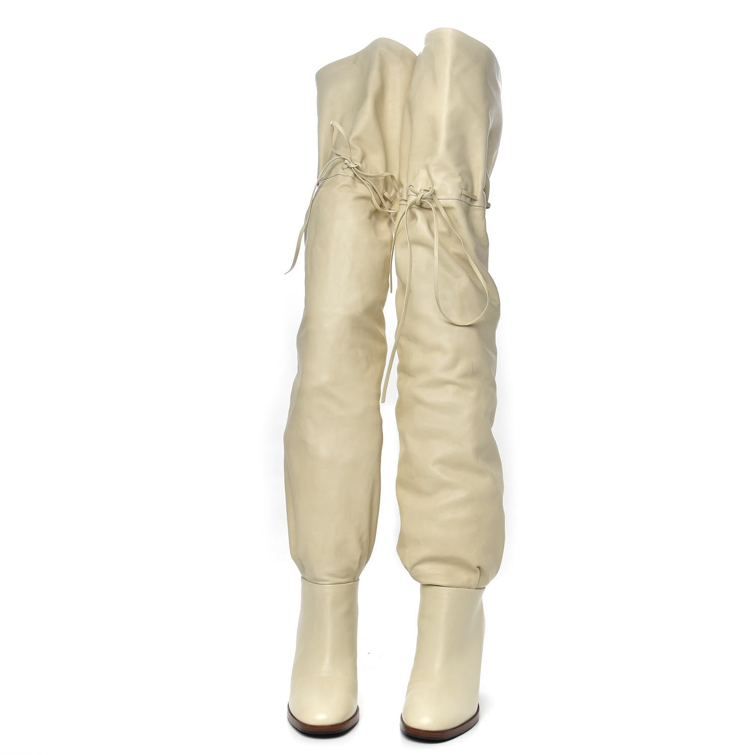 GUCCI DEAUVILLE CALFSKIN CINCHED OVER THE KNEE BOOTS