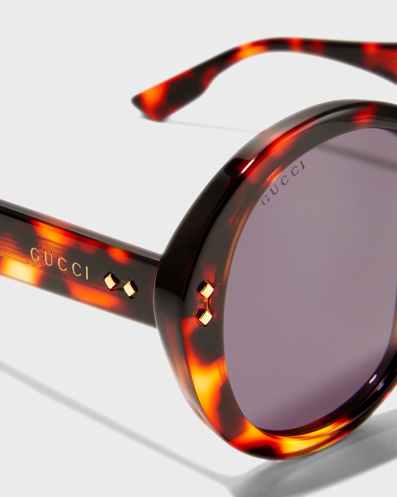 GUCCI OVERSIZED ROUND TORTOISESHELL SUNGLASSES