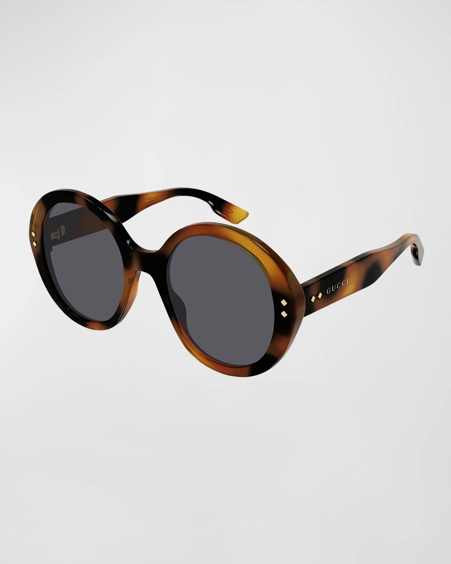 GUCCI OVERSIZED ROUND TORTOISESHELL SUNGLASSES