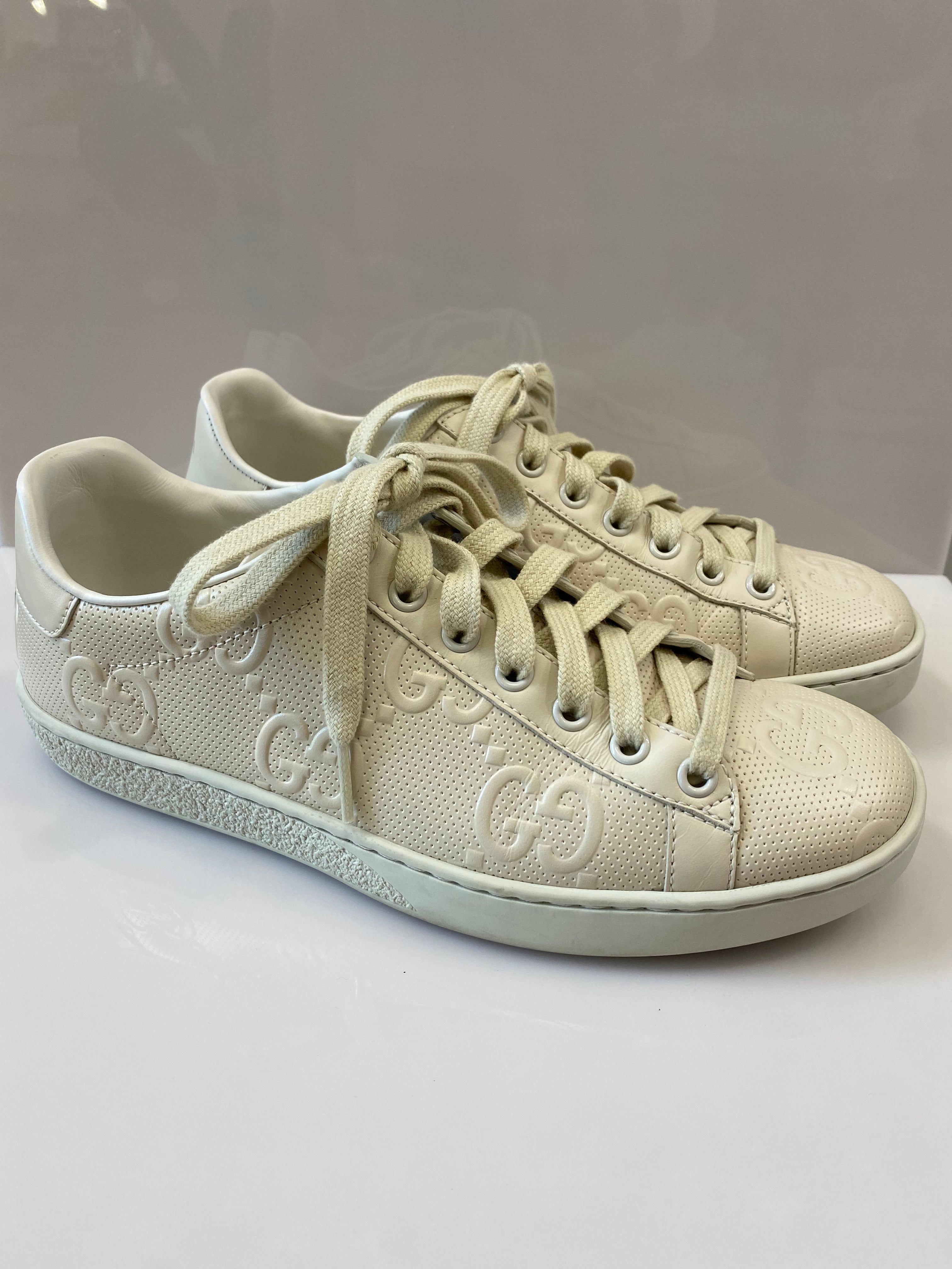 GUCCI ACE GG EMBOSSED SNEAKERS