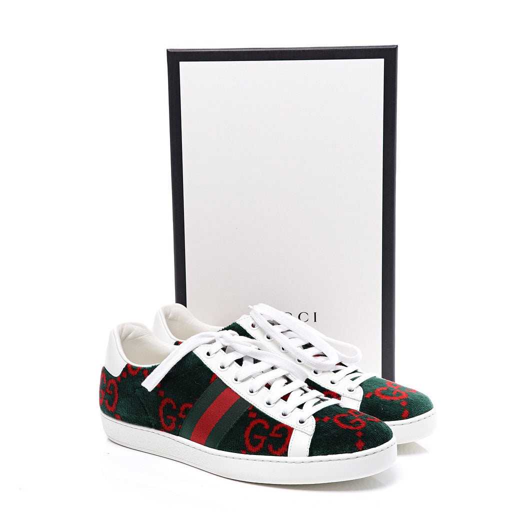 GUCCI ACE GG TERRY CLOTH WEB SNEAKERS