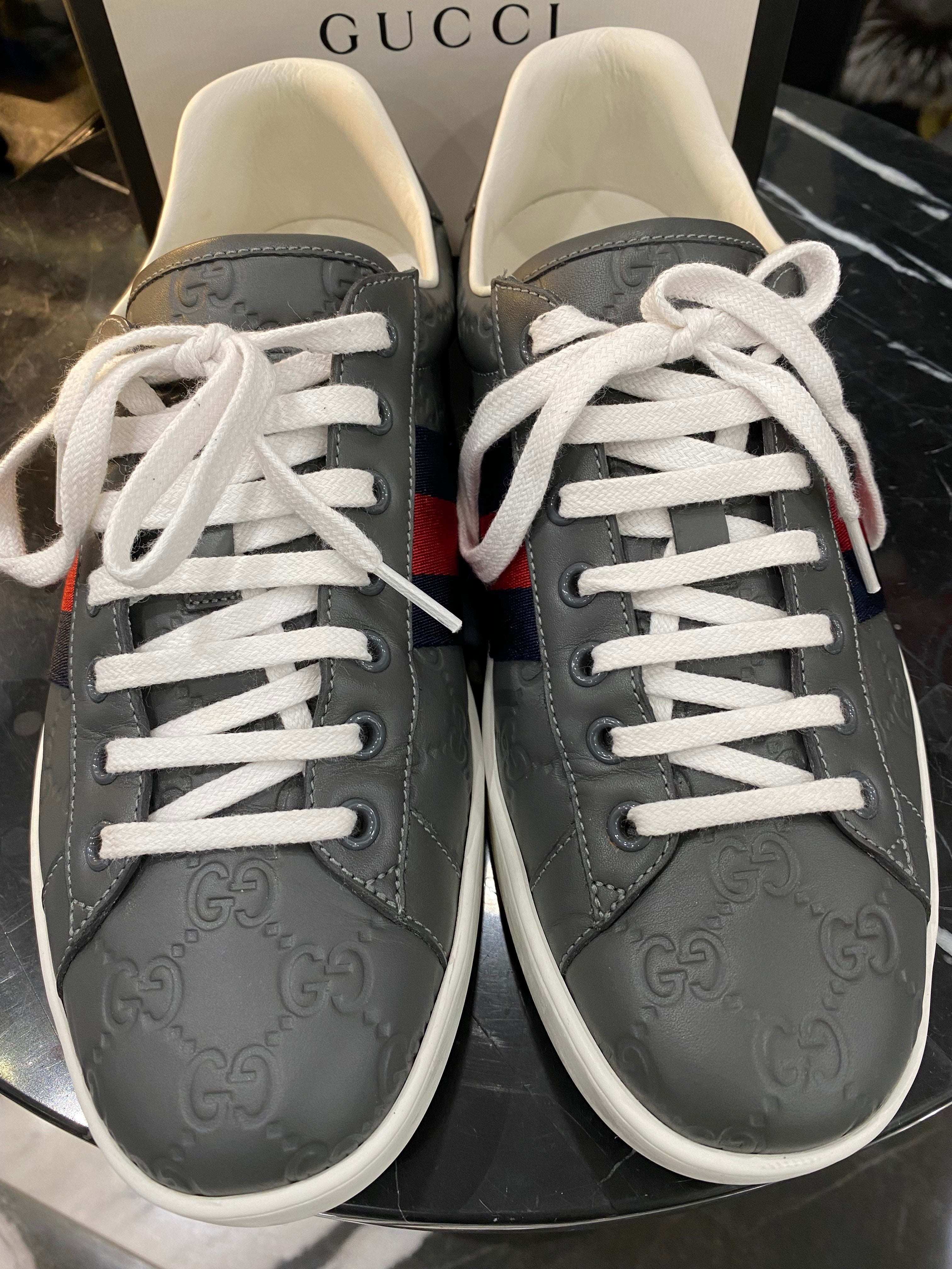 GUCCI GG SUPREME ACE WEB SNEAKERS