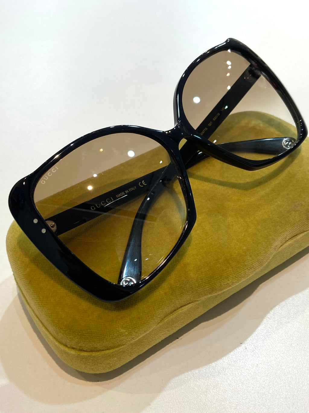 GUCCI ACETATE OVERSIZE SQUARE FRAME SUNGLASSES