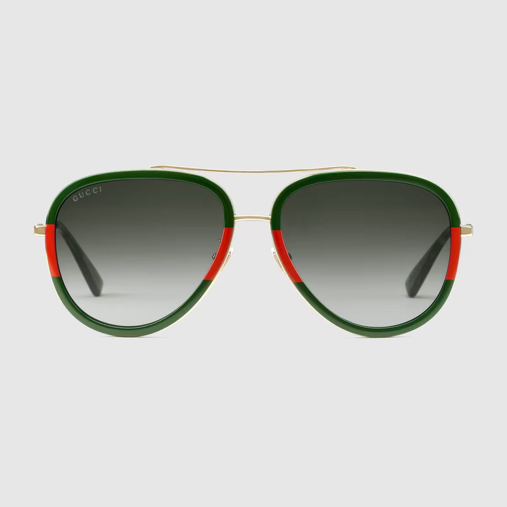 GUCCI ACETATE WEB AVIATOR SUNGLASSES