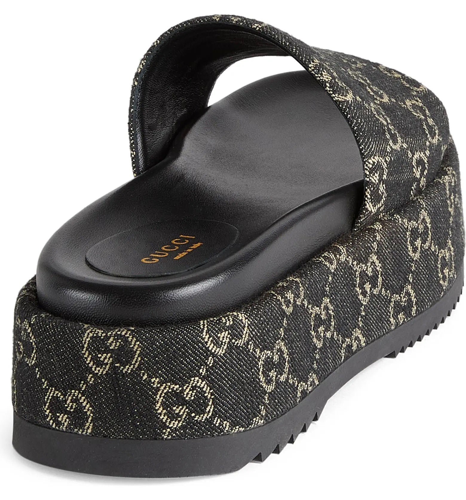 GUCCI ANGELINA GG SUPREME DENIM SLIDE SANDALS