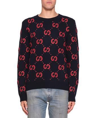 GUCCI ANIMALIUM EMBROIDERY BAT SWEATER