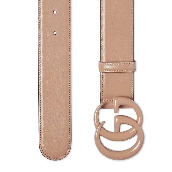 GUCCI AZALEA CALFSKIN ENAMEL MONOCHROM DOUBLE G BELT