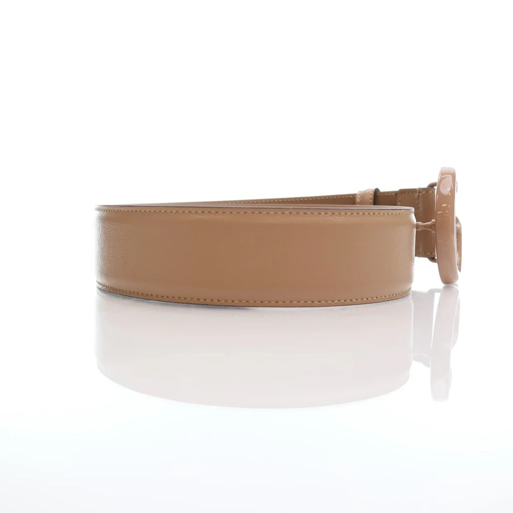 GUCCI AZALEA CALFSKIN ENAMEL MONOCHROM DOUBLE G BELT