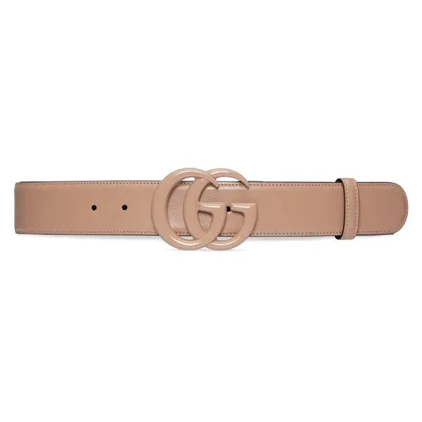 GUCCI AZALEA CALFSKIN ENAMEL MONOCHROM DOUBLE G BELT