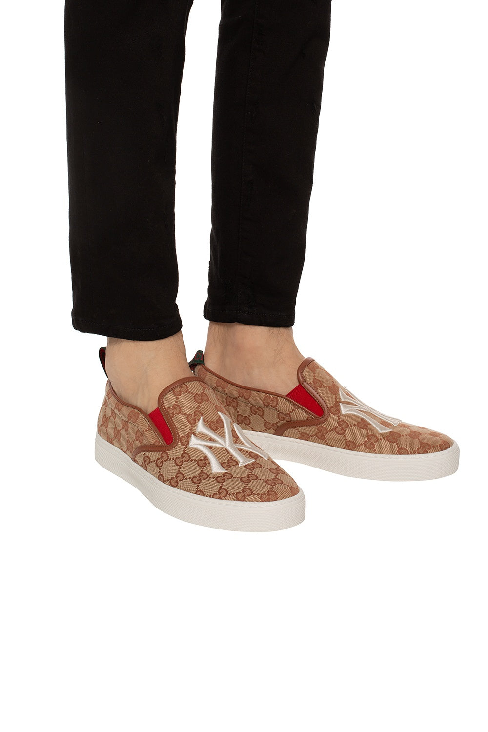 GUCCI BROWN GUCCI X NY YANKEES SNEAKERS