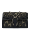 GUCCI GG MONOGRAM BLACK DENIM SUPER MINI DIONYSUS SHOULDER BAG