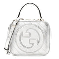 GUCCI BLONDIE METALLIC CALFSKIN LEATHER TOP HANDLE BAG