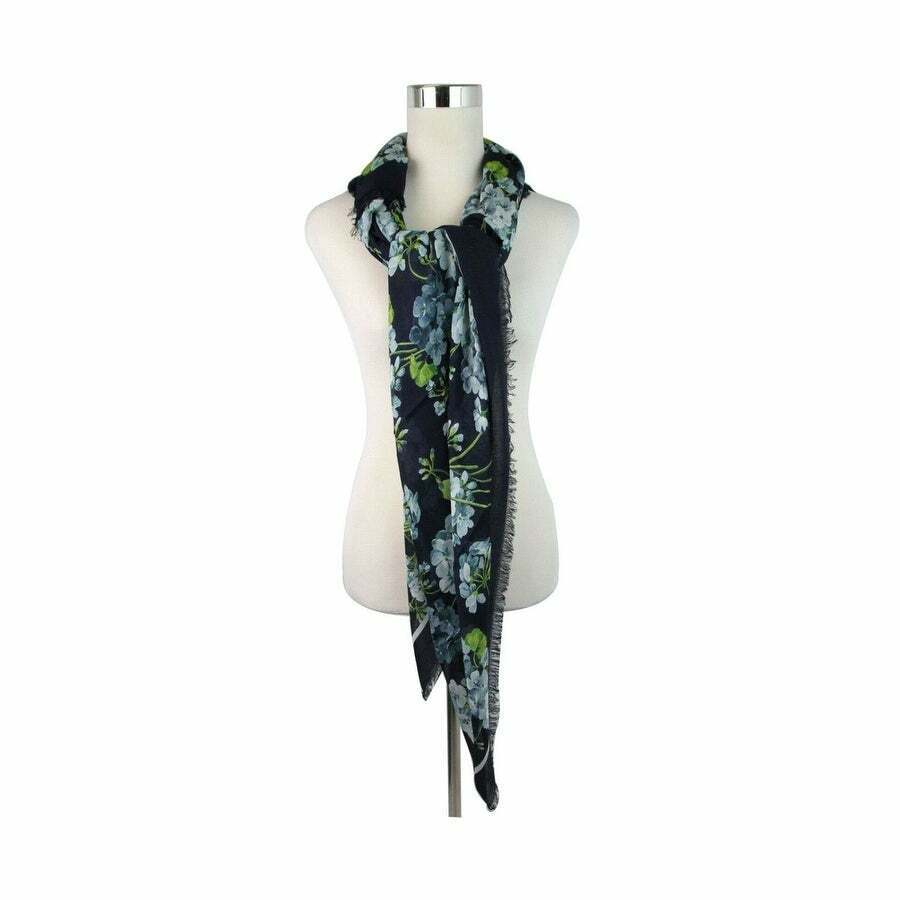 GUCCI BLOOM PRINT SILK MODAL SCARF SHAWL