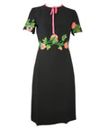 GUCCI CADY FLORAL CREPE SHORT SLEEVE DRESS