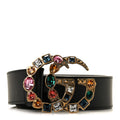 GUCCI GG CALFSKIN LEATHER CRYSTAL 40MM BELT