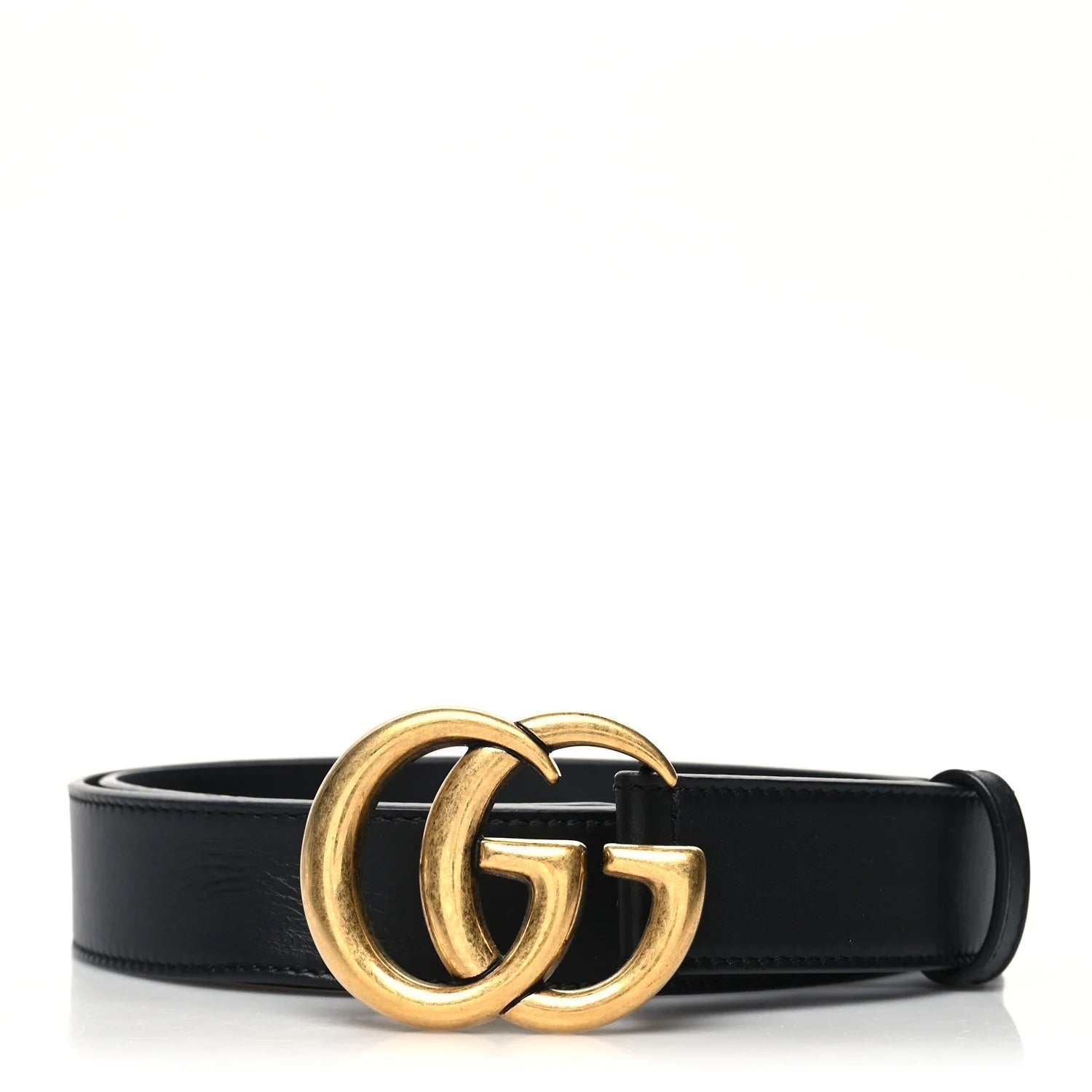 GUCCI GG MARMONT DOUBLE G CALFSKIN LEATHER BELT