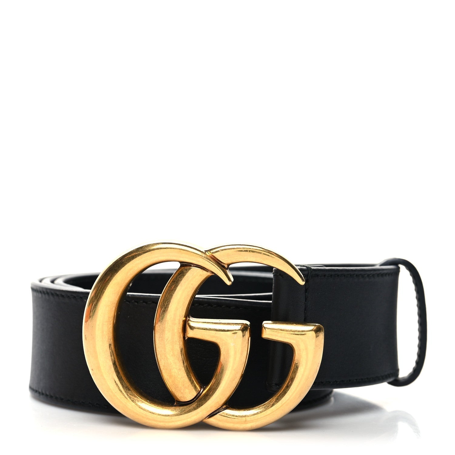 GUCCI GG MARMONT DOUBLE G CALFSKIN LEATHER BELT