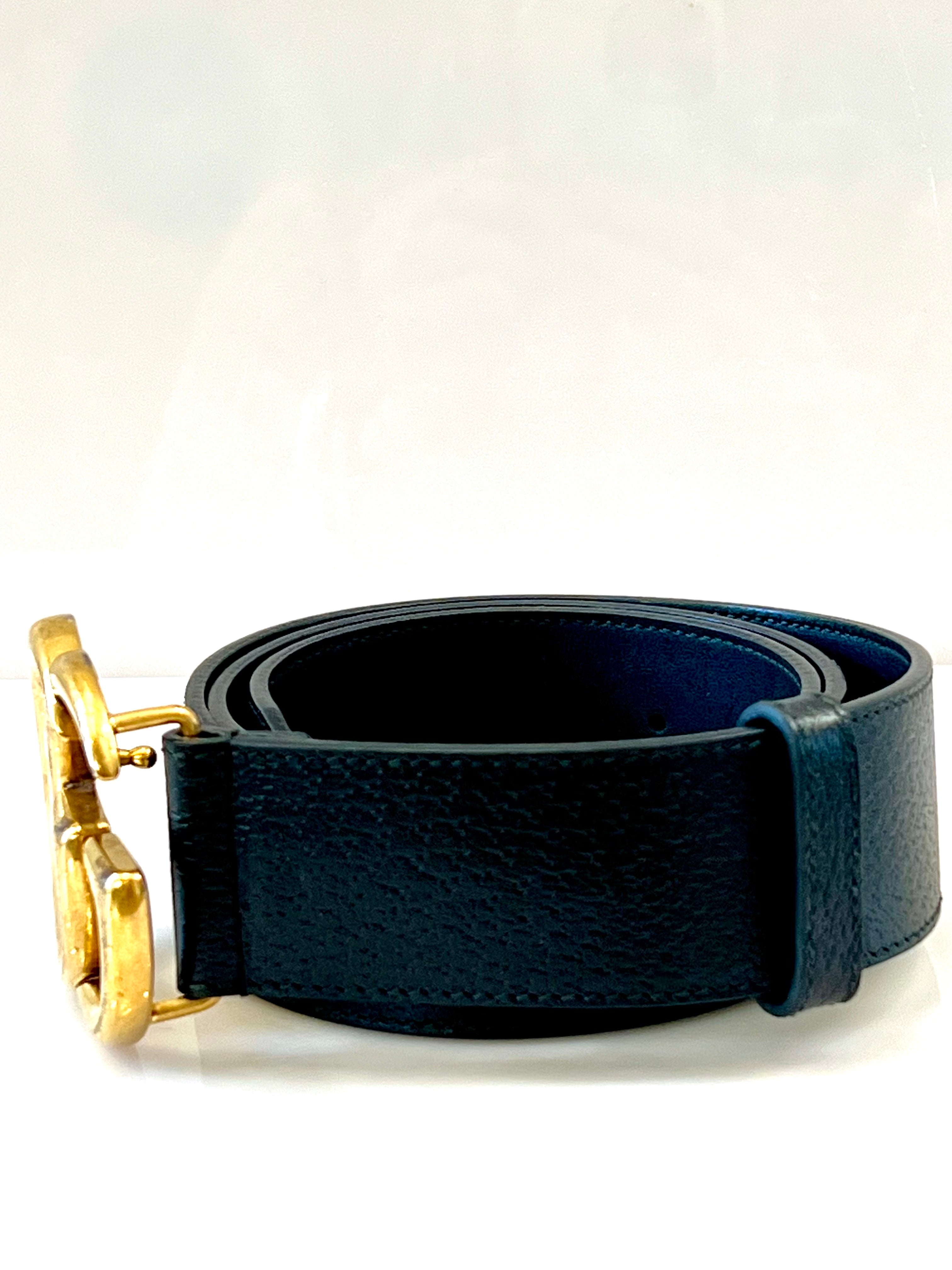 GUCCI GG MARMONT DOUBLE G CALFSKIN LEATHER BELT