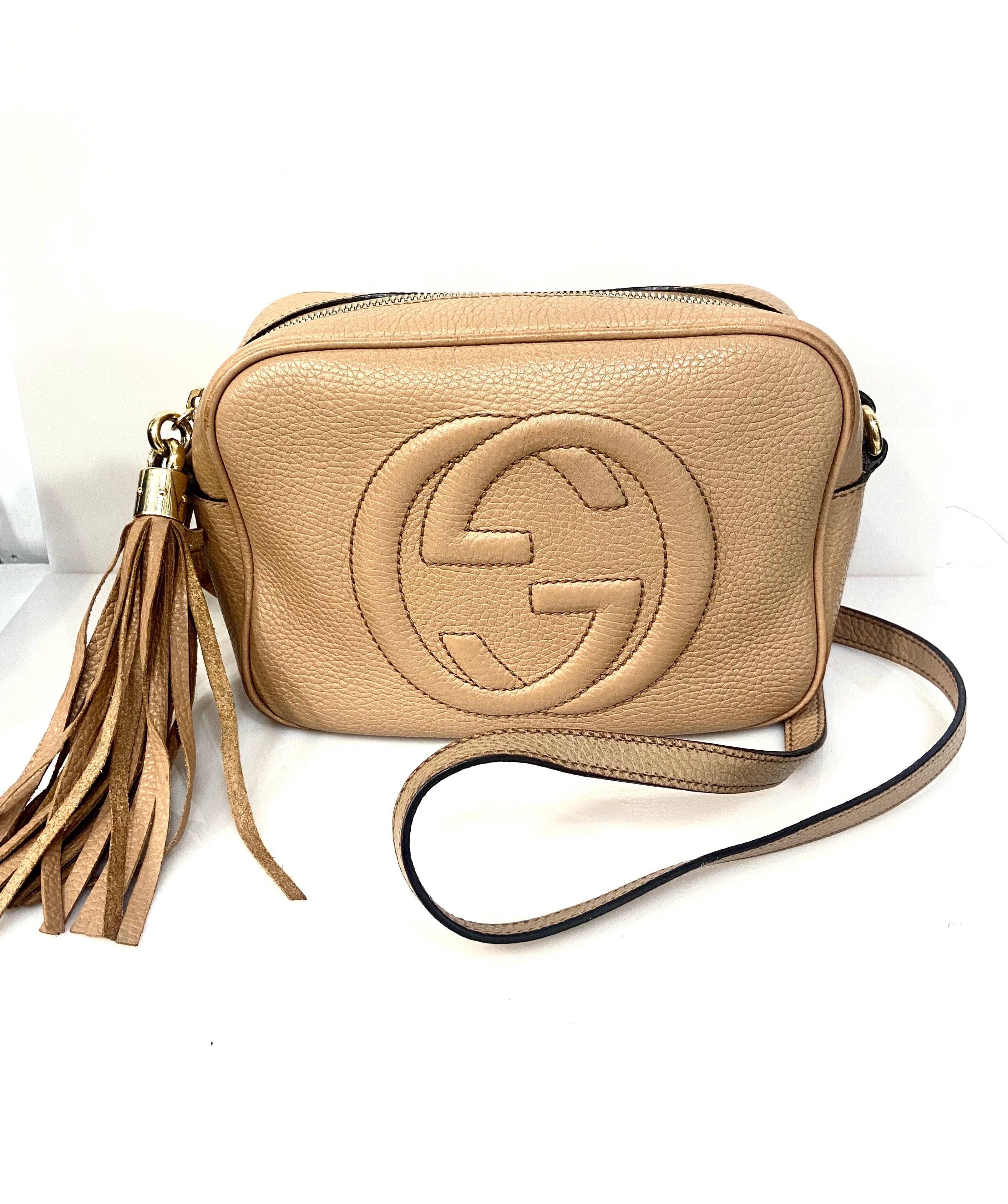 GUCCI SOHO CALFSKIN LEATHER  DISCO BAG-HS