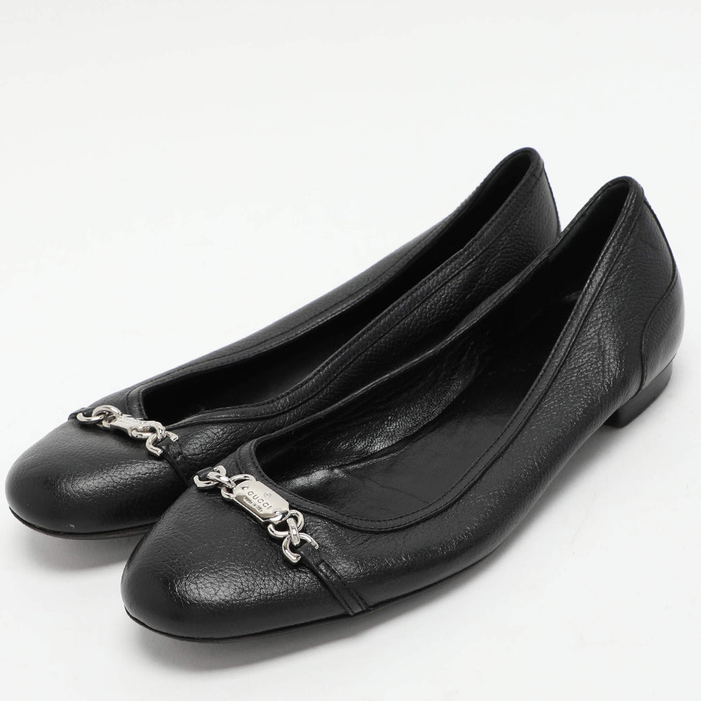 GUCCI CALFSKIN LEATHER CALLARIUS BALLET FLATS