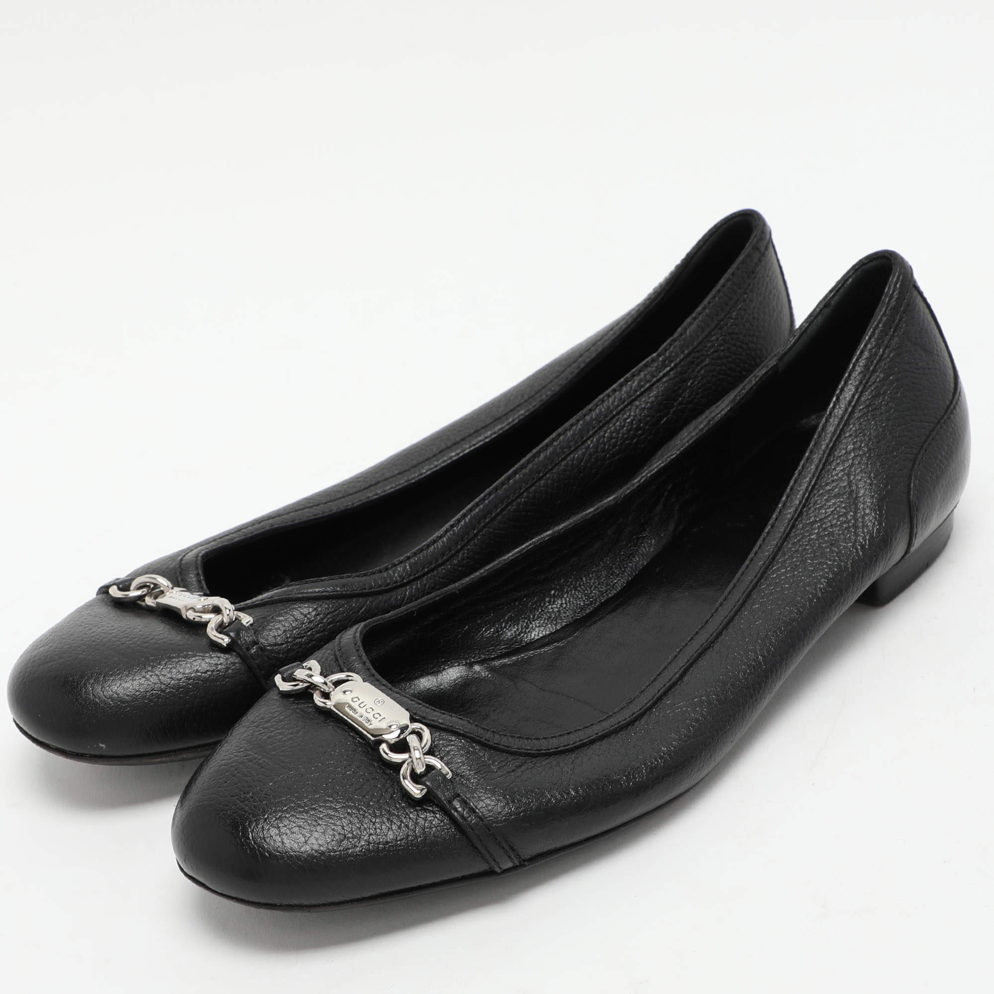 GUCCI CALFSKIN LEATHER CALLARIUS BALLET FLATS