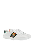 GUCCI CALFSKIN LEATHER ACE TIGER EMBROIDERED MEN'S SNEAKERS