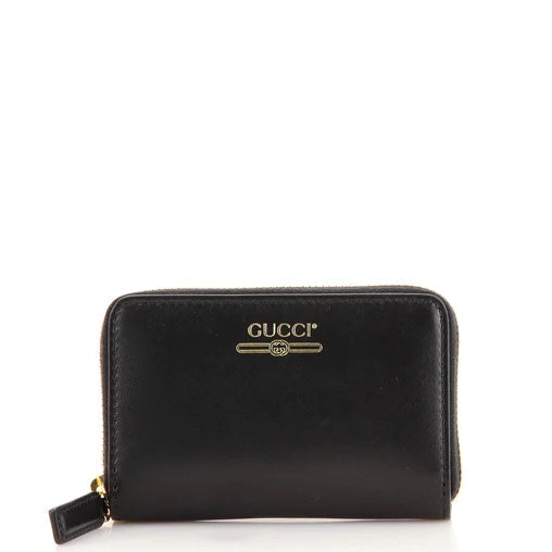 GUCCI CALFSKIN LOGO ZIP AROUND WALLET