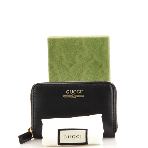GUCCI CALFSKIN LOGO ZIP AROUND WALLET