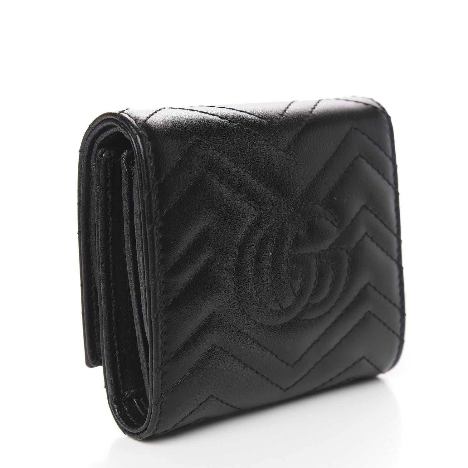 GUCCI GG MARMONT CALFSKIN LEATHER COMPACT WALLET
