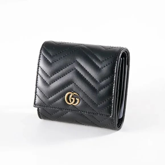 GUCCI GG MARMONT CALFSKIN LEATHER COMPACT WALLET