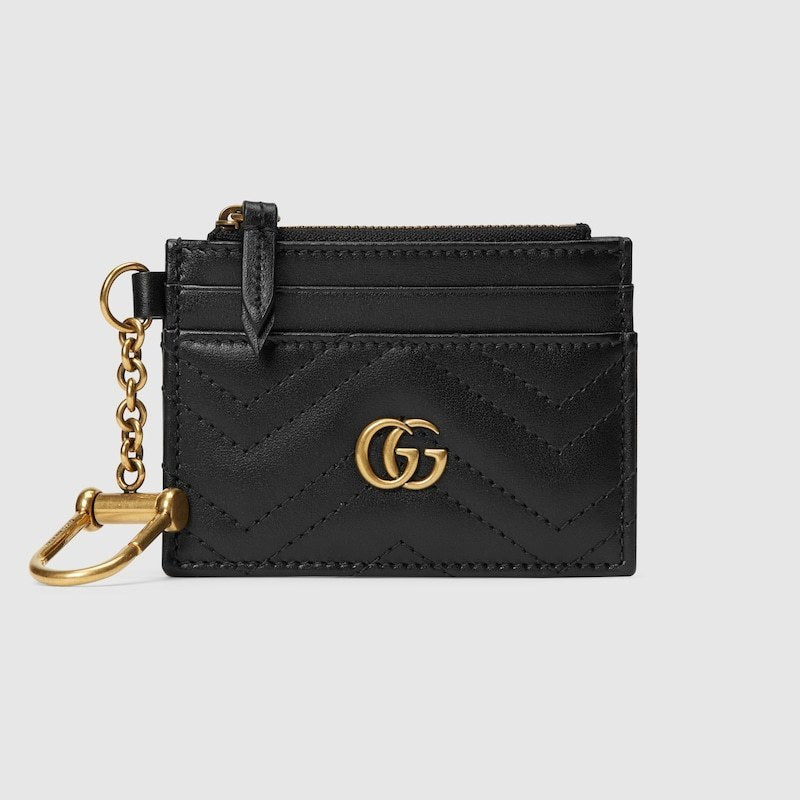 GUCCI GG MARMONT CALFSKIN LEATHER KEY CASE CARD HOLDER