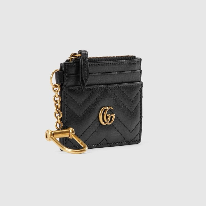 GUCCI GG MARMONT CALFSKIN LEATHER KEY CASE CARD HOLDER