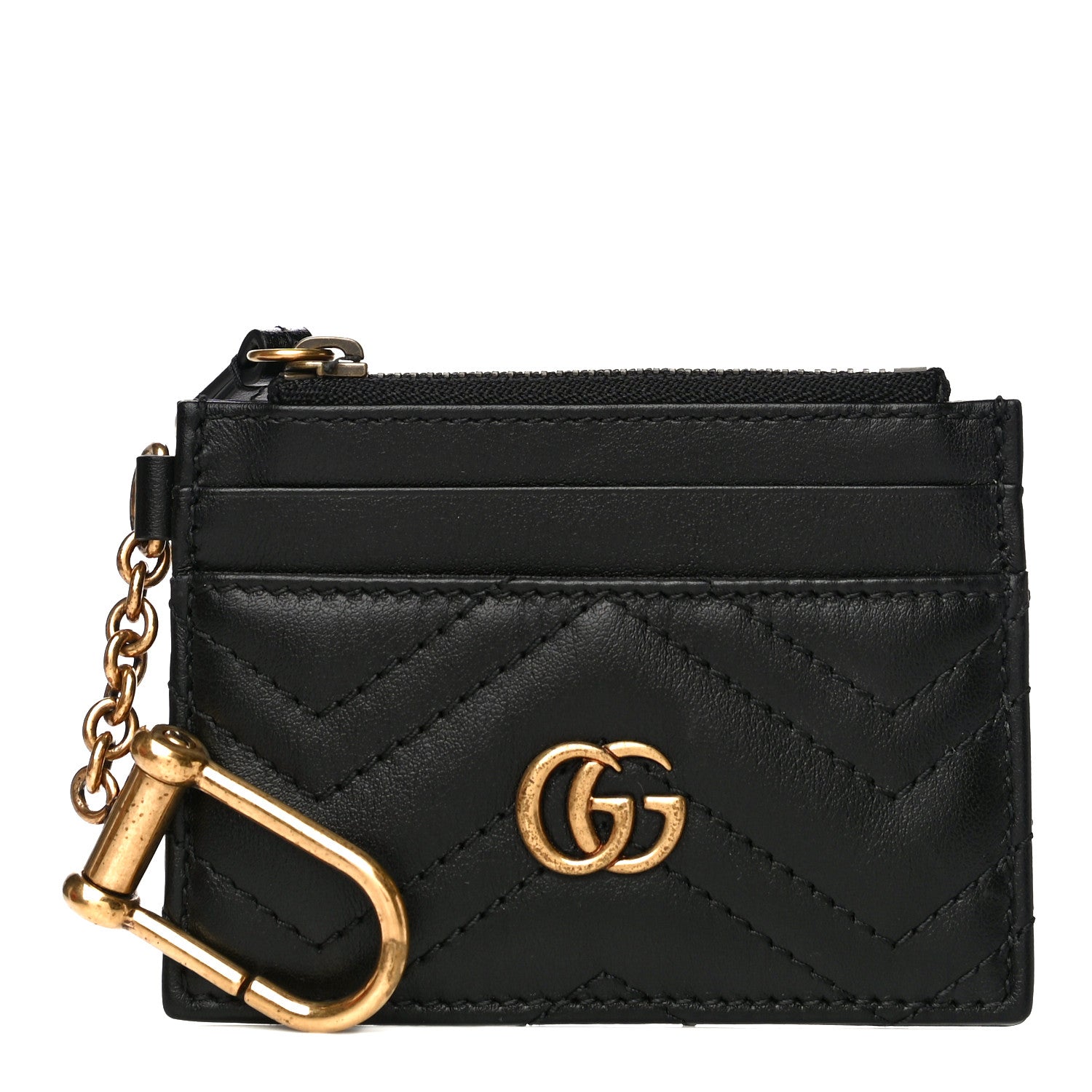 GUCCI GG MARMONT CALFSKIN LEATHER KEY CASE CARD HOLDER