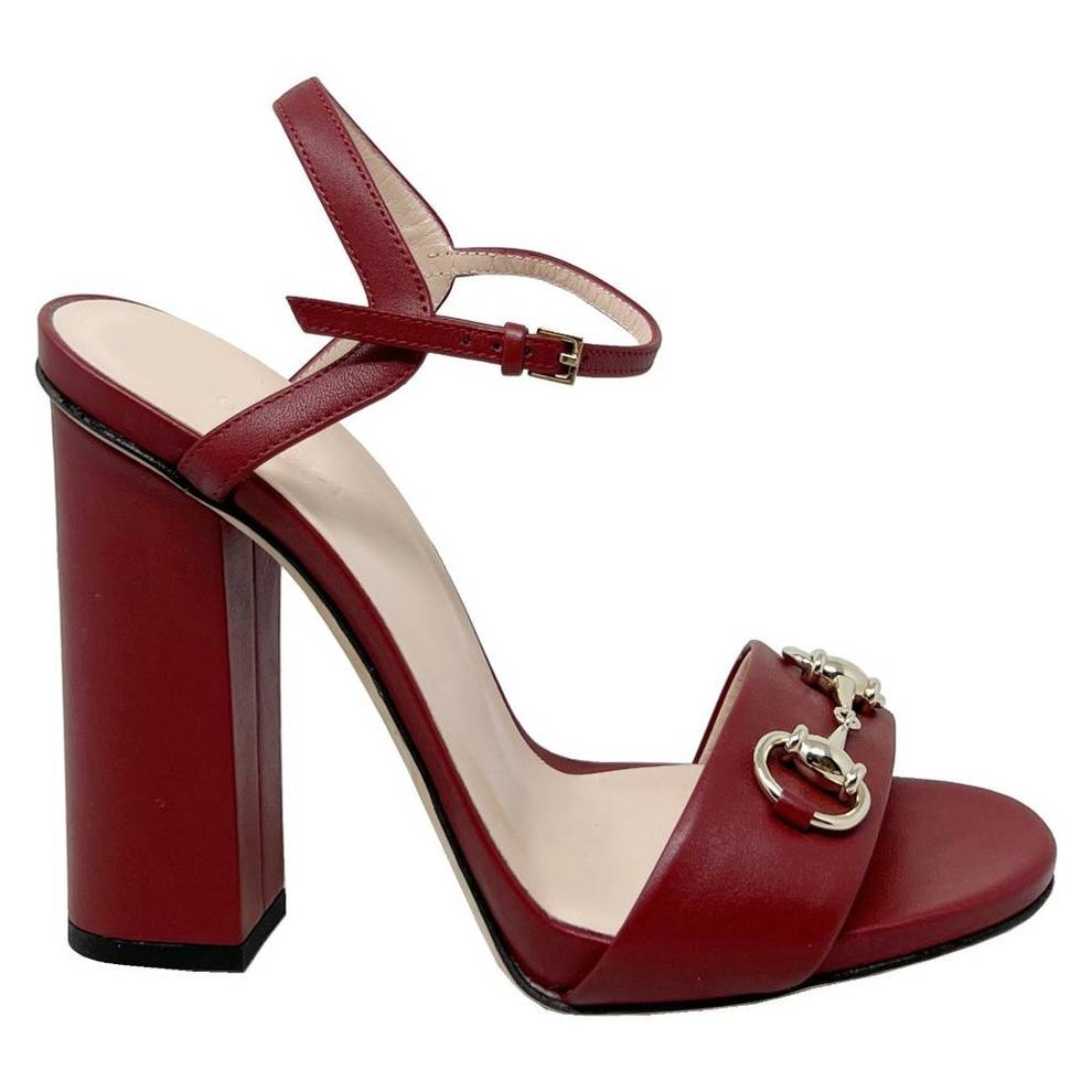 GUCCI CALFSKIN LEATHER MIRO HORSEBIT HIGH HEEL SANDALS