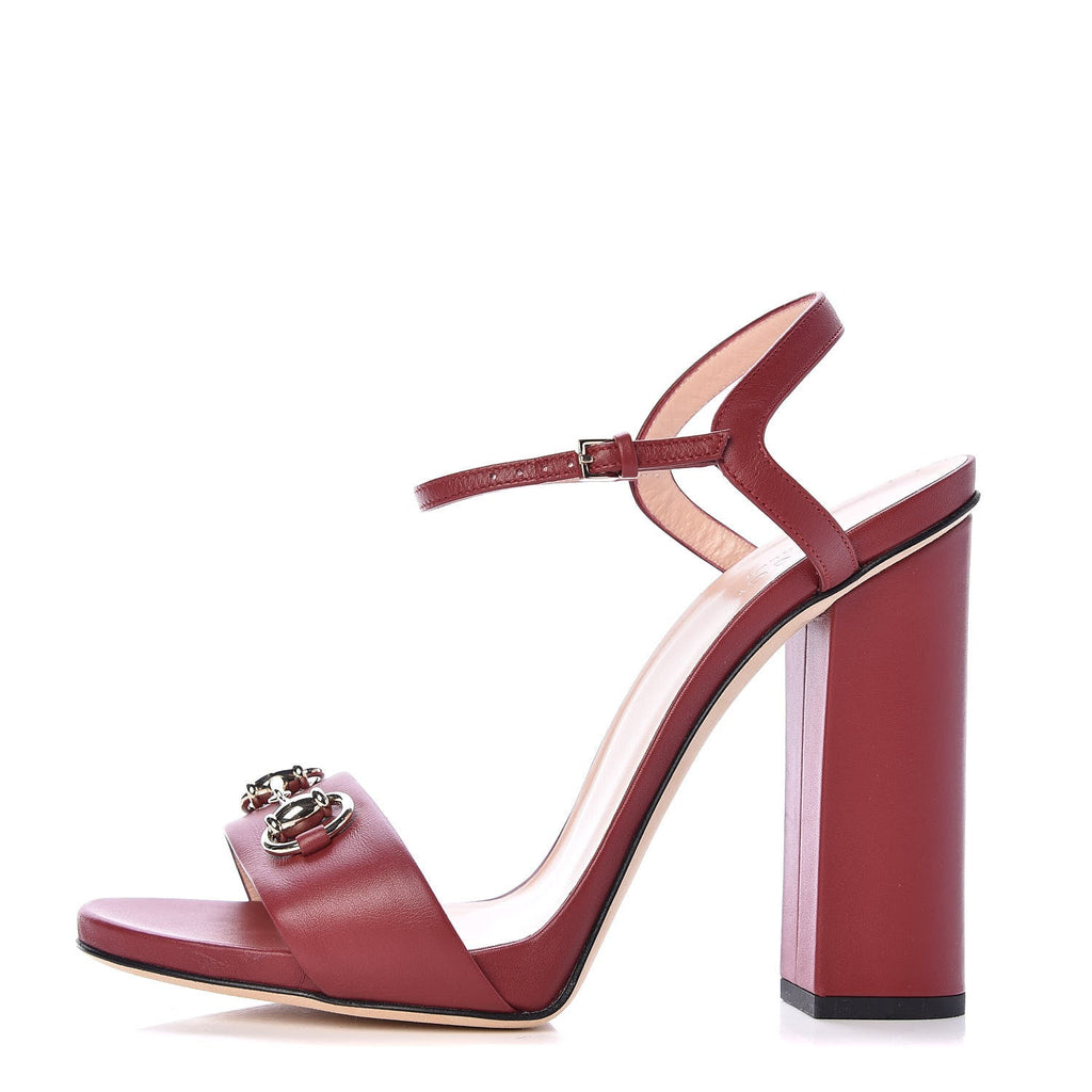 GUCCI CALFSKIN LEATHER MIRO HORSEBIT HIGH HEEL SANDALS