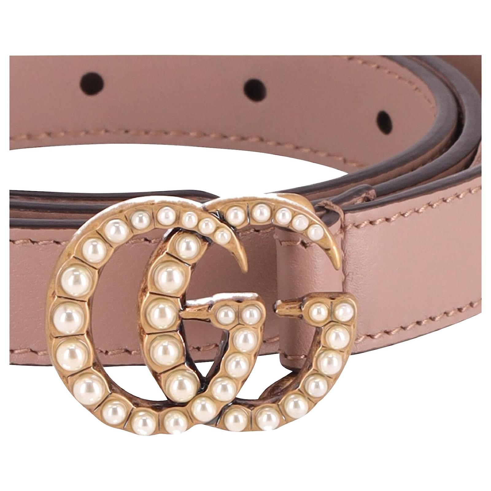 GUCCI CALFSKIN PEARL DOUBLE G 20MM BELT