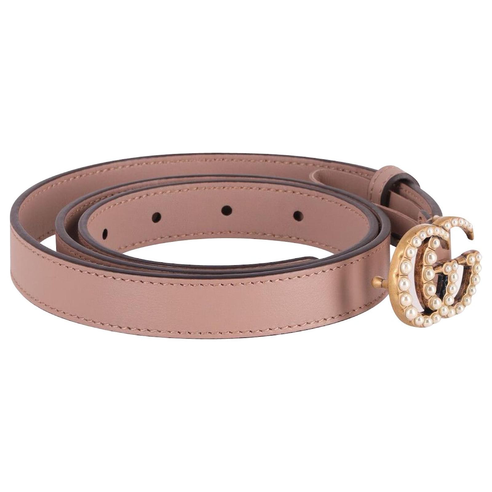 GUCCI CALFSKIN PEARL DOUBLE G 20MM BELT